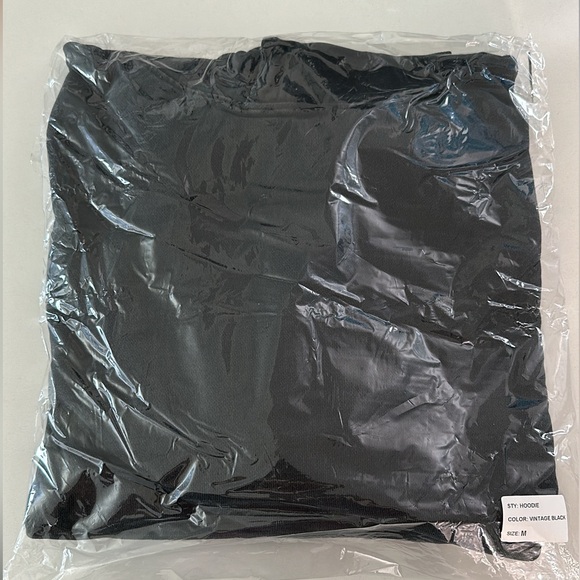 RUE PORTER- NWT- MENS HEAVY WEIGHT HOODIE BLACK VINTAGE VARIOUS SIZES - Picture 5 of 7